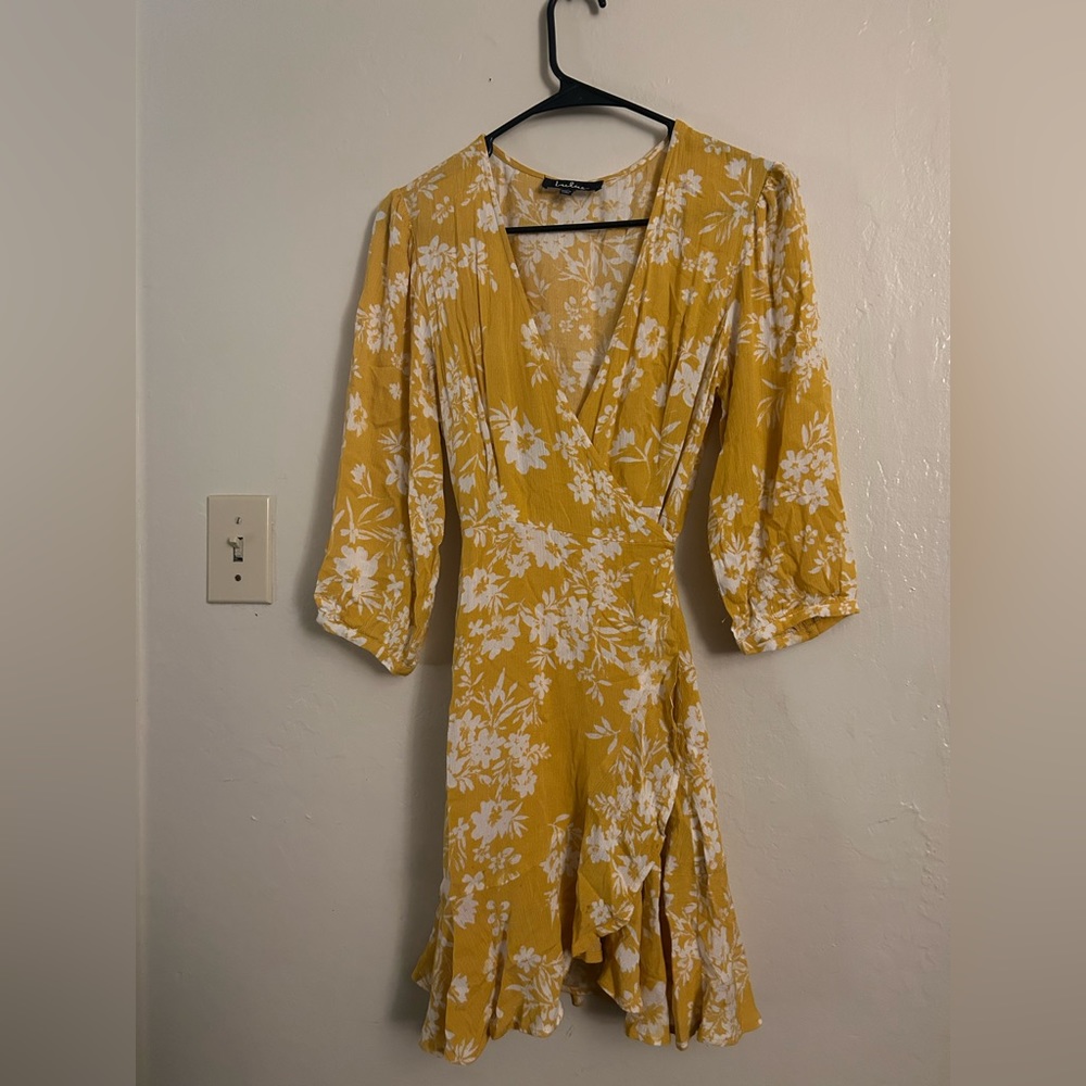 Floral Yellow Dress-Lulus - Picture 3 of 6